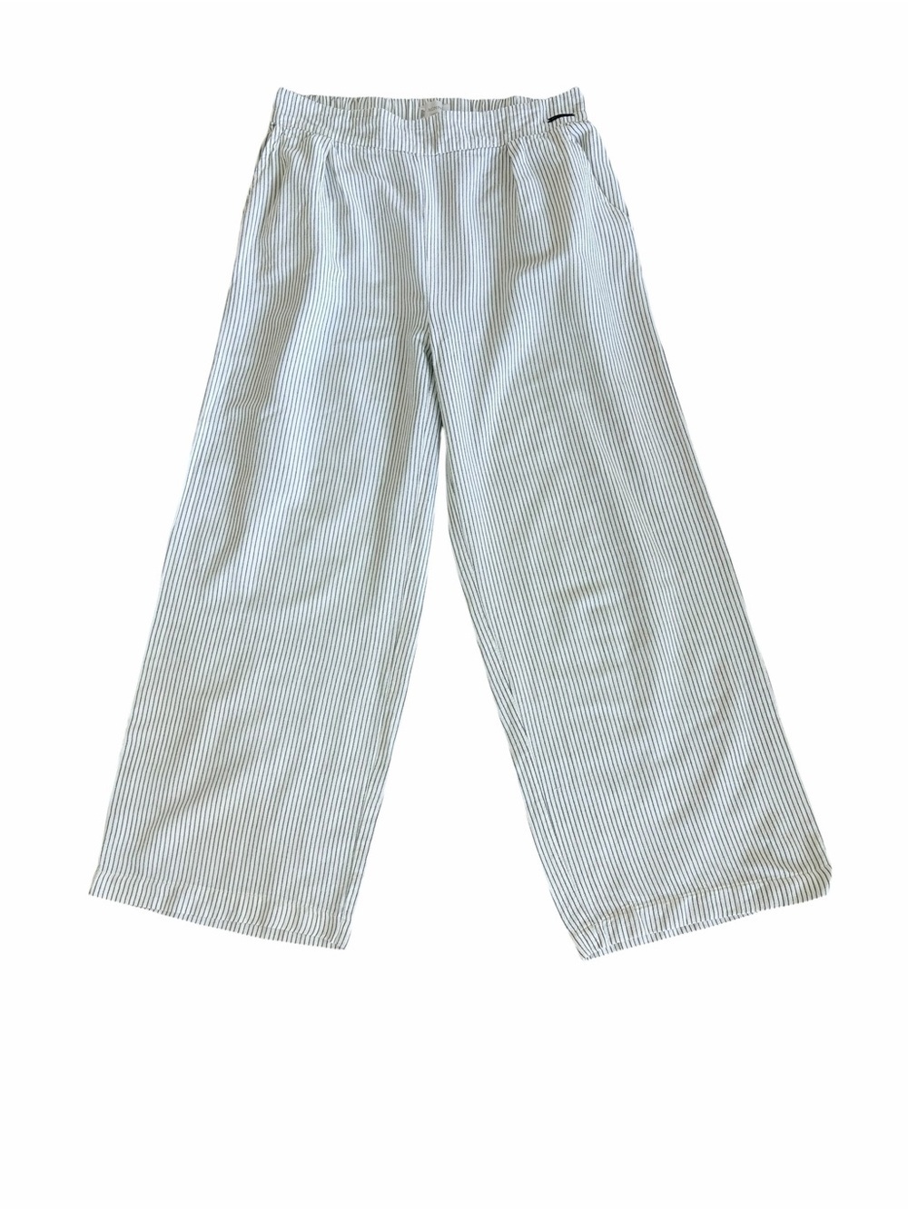 Anthropologie Numph Black and White Striped Wide-Leg Pants